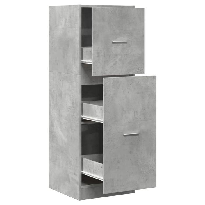 Armoire d'apothicaire gris béton 40x41x118 cm bois d'ingénierie - Photo n°2