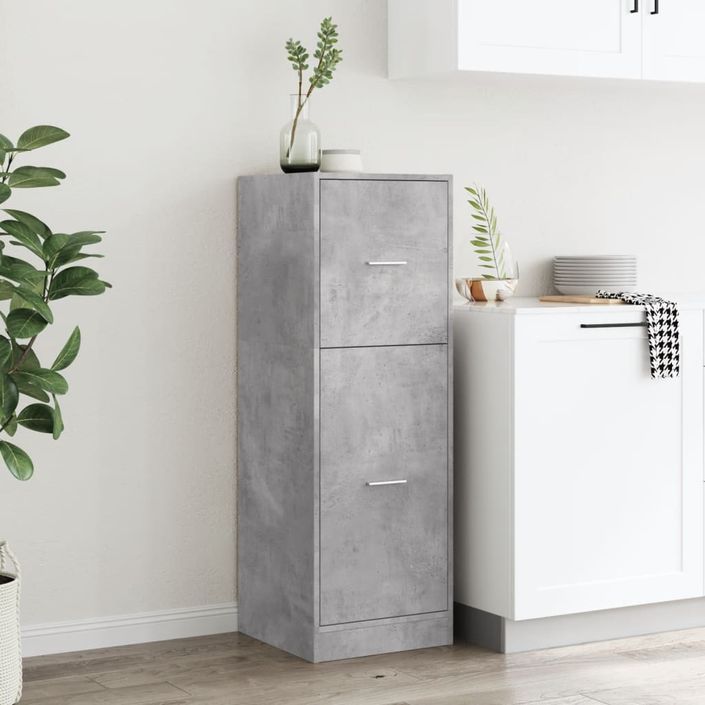 Armoire d'apothicaire gris béton 40x41x118 cm bois d'ingénierie - Photo n°4