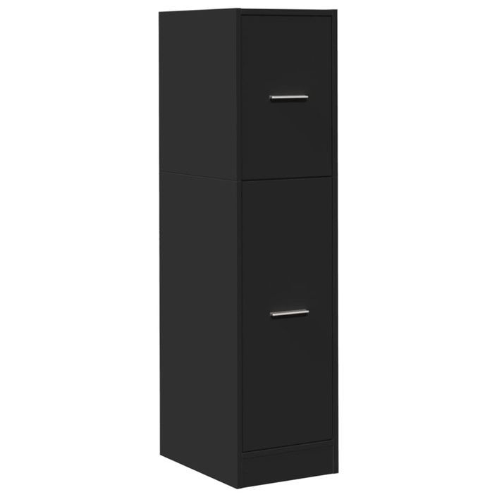 Armoire d'apothicaire noir 30x41x118 cm bois d'ingénierie - Photo n°3