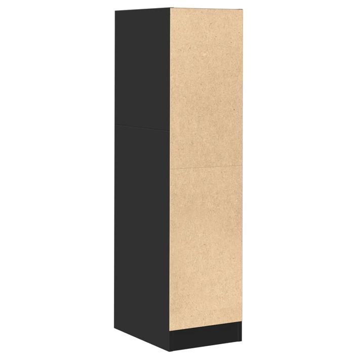 Armoire d'apothicaire noir 30x41x118 cm bois d'ingénierie - Photo n°7