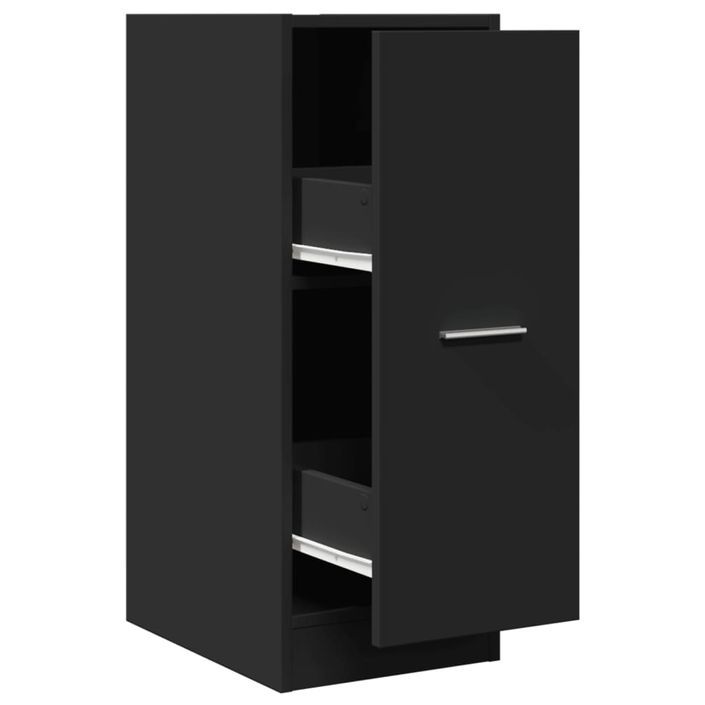 Armoire d'apothicaire noir 30x41x77,5 cm bois d'ingénierie - Photo n°2