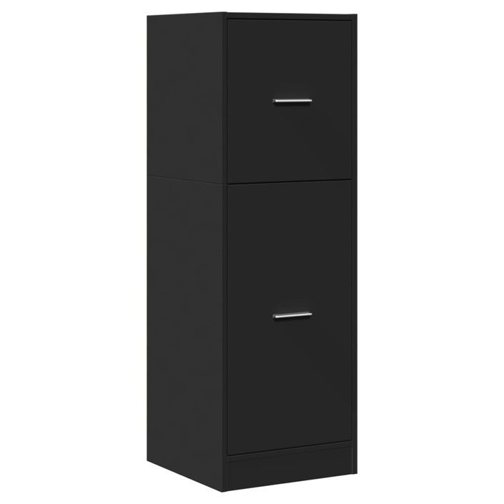 Armoire d'apothicaire noir 40x41x118 cm bois d'ingénierie - Photo n°3