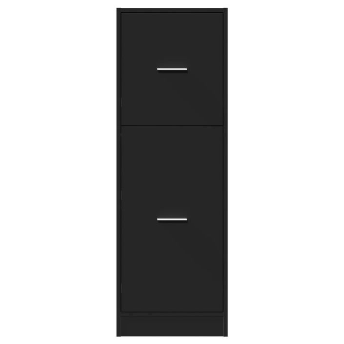 Armoire d'apothicaire noir 40x41x118 cm bois d'ingénierie - Photo n°5