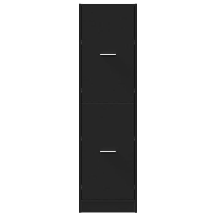 Armoire d'apothicaire noir 40x41x144,5 cm bois d'ingénierie - Photo n°5