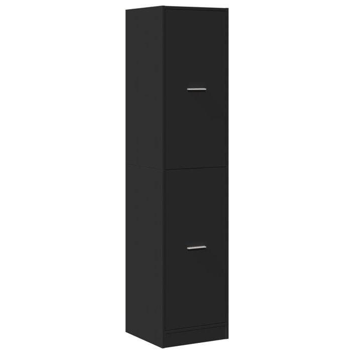 Armoire d'apothicaire noir 40x41x174,5 cm bois d'ingénierie - Photo n°3