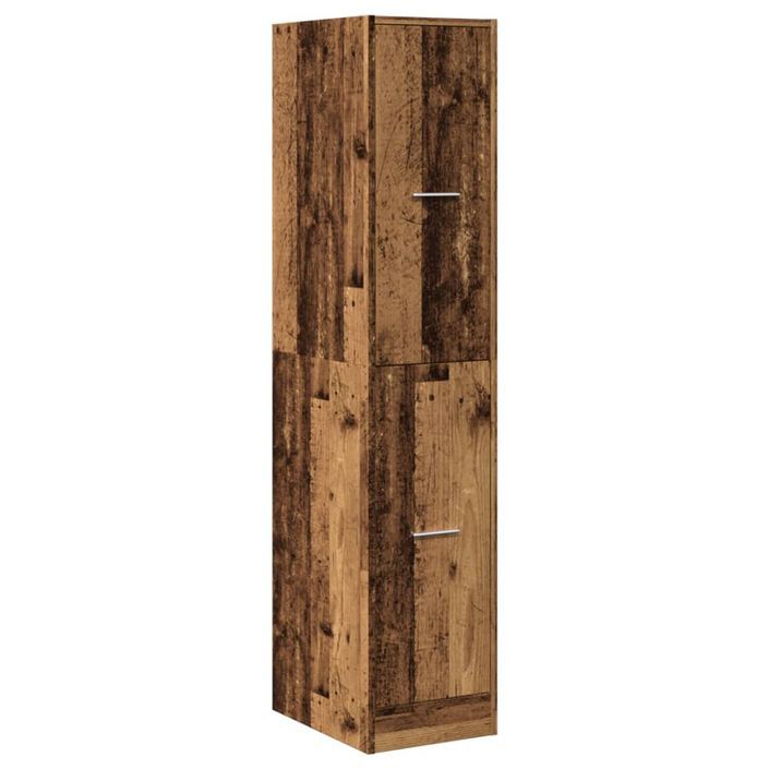 Armoire d'apothicaire vieux bois 30x41x144,5 cm bois ingénierie - Photo n°3