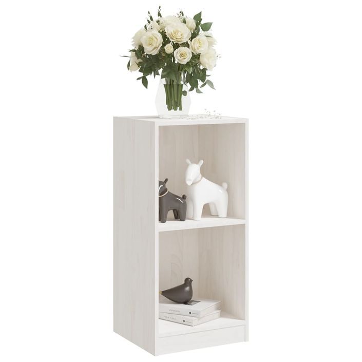 Armoire d'appoint blanc 35,5x33,5x76 cm bois de pin massif - Photo n°4