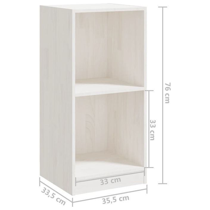 Armoire d'appoint blanc 35,5x33,5x76 cm bois de pin massif - Photo n°8