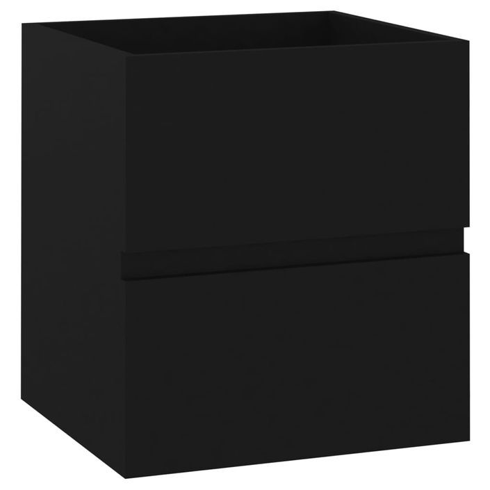 Armoire d'évier avec lavabo intégré 41 cm Noir - Photo n°4