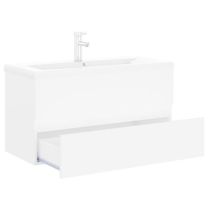 Armoire d'évier avec lavabo intégré Blanc 12 - Photo n°6