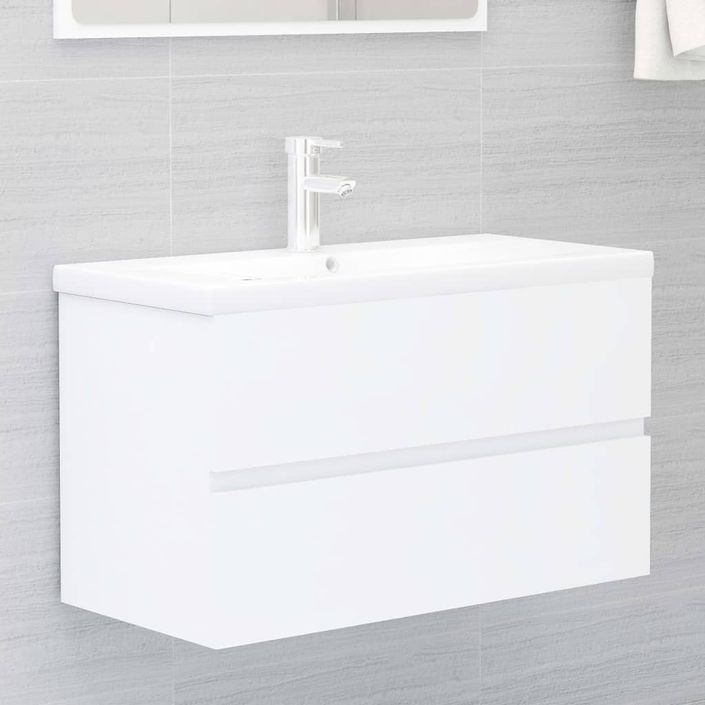 Armoire d'évier avec lavabo intégré Blanc 13 - Photo n°1