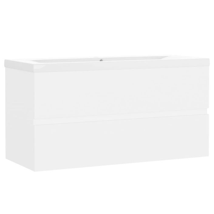 Armoire d'évier avec lavabo intégré Blanc 15 - Photo n°1