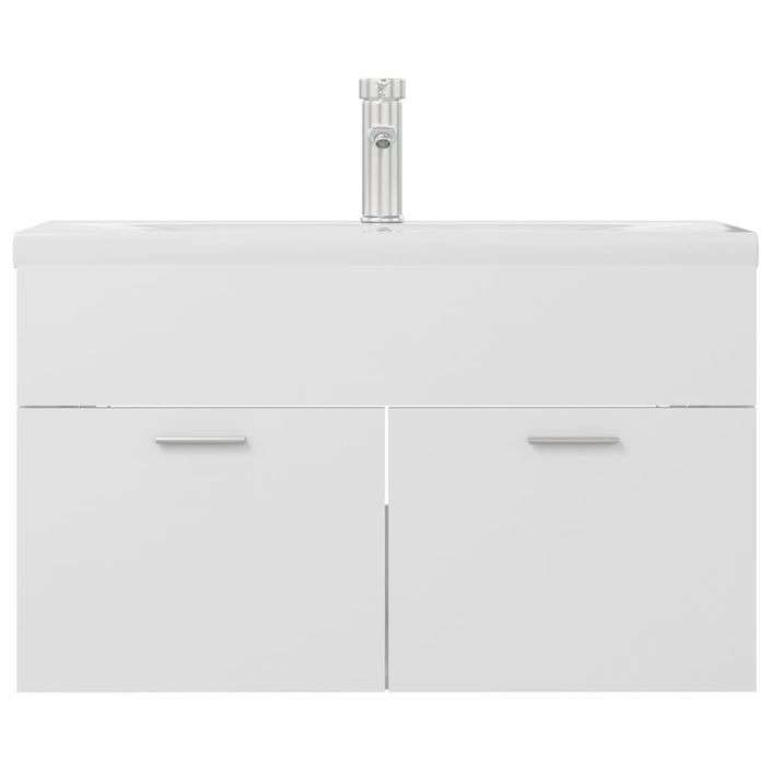 Armoire d'évier avec lavabo intégré Blanc 10 - Photo n°5