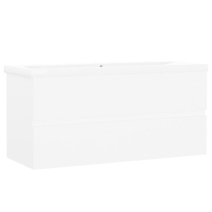 Armoire d'évier avec lavabo intégré Blanc 11 - Photo n°2