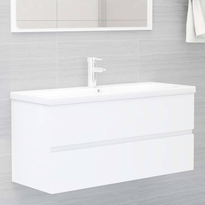 Armoire d'évier avec lavabo intégré Blanc 14 - Photo n°1