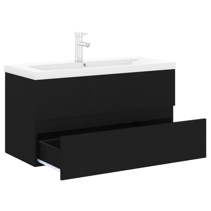 Armoire d'évier avec lavabo intégré Noir 15 - Photo n°6