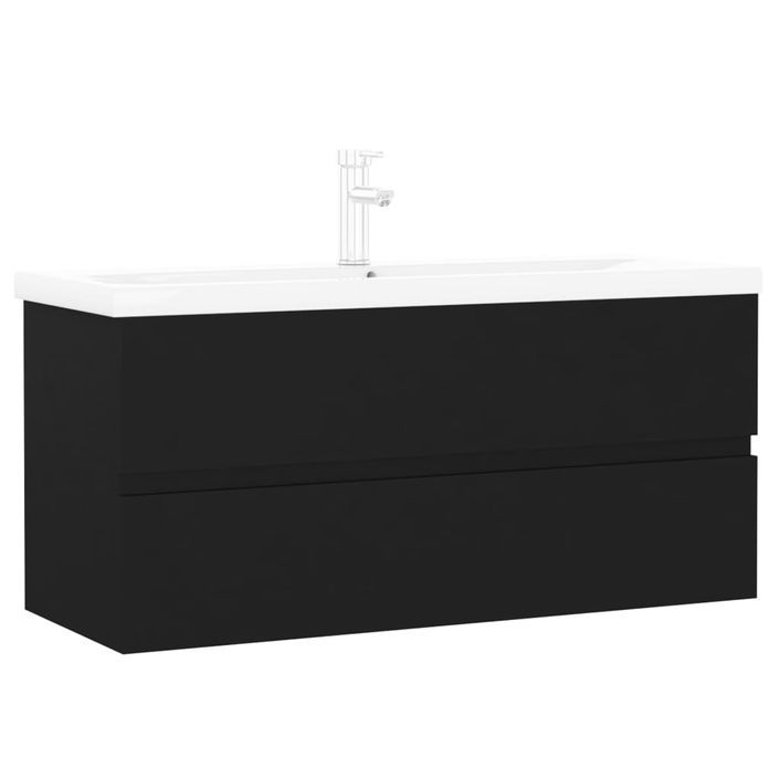 Armoire d'évier avec lavabo intégré Noir 13 - Photo n°2