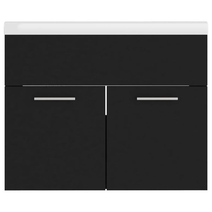 Armoire d'évier avec lavabo intégré Noir 9 - Photo n°9