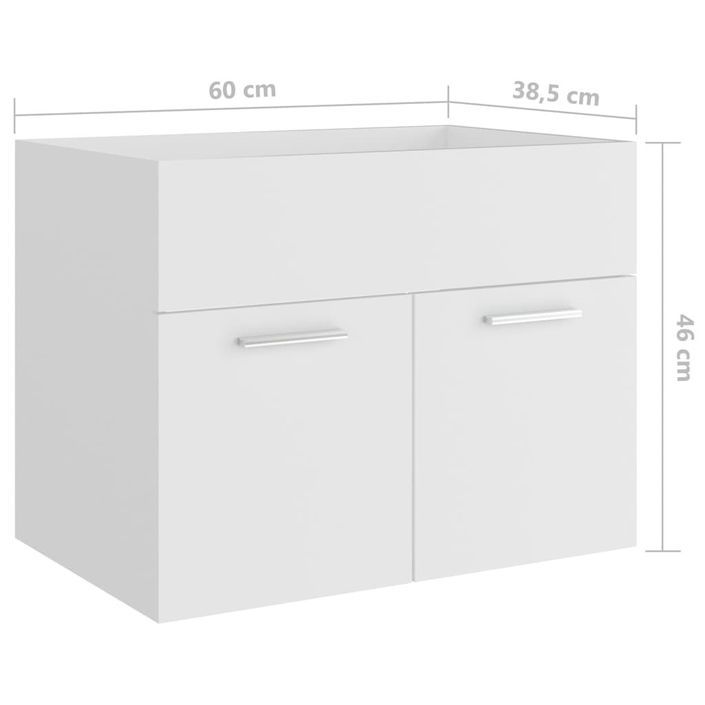 Armoire d'évier Blanc 60x38,5x46 cm - Photo n°8