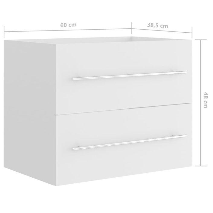 Armoire d'évier Blanc 60x38,5x48 cm - Photo n°8