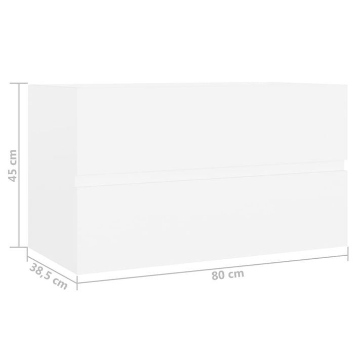 Armoire d'évier Blanc 80x38,5x45 cm - Photo n°7