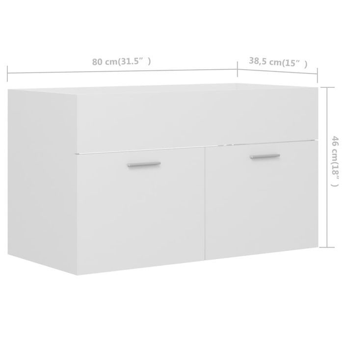 Armoire d'évier Blanc 80x38,5x46 cm - Photo n°8