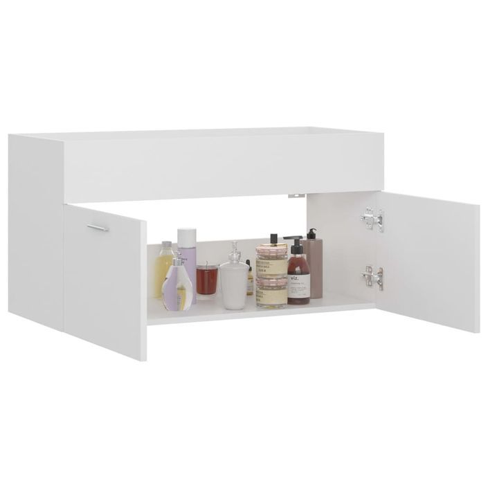 Armoire d'évier Blanc 90x38,5x46 cm - Photo n°4