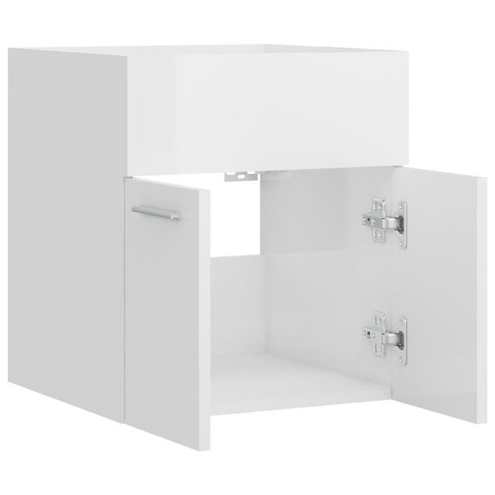 Armoire d'évier Blanc brillant 41x38,5x46 cm - Photo n°7