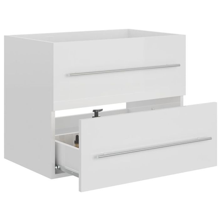 Armoire d'évier Blanc brillant 60x38,5x48 cm - Photo n°4