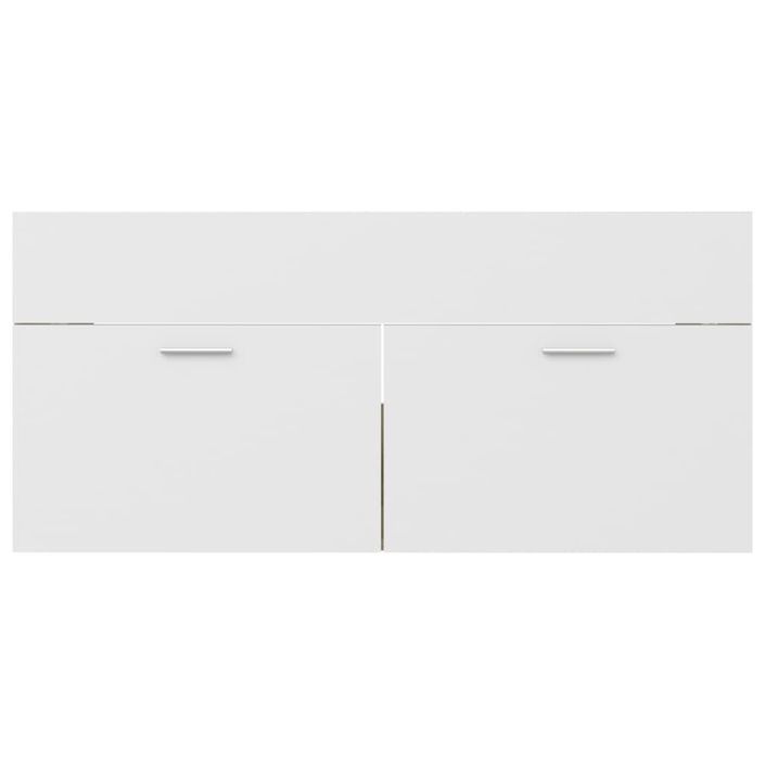 Armoire d'évier Blanc et chêne sonoma 100x38,5x46 cm - Photo n°6