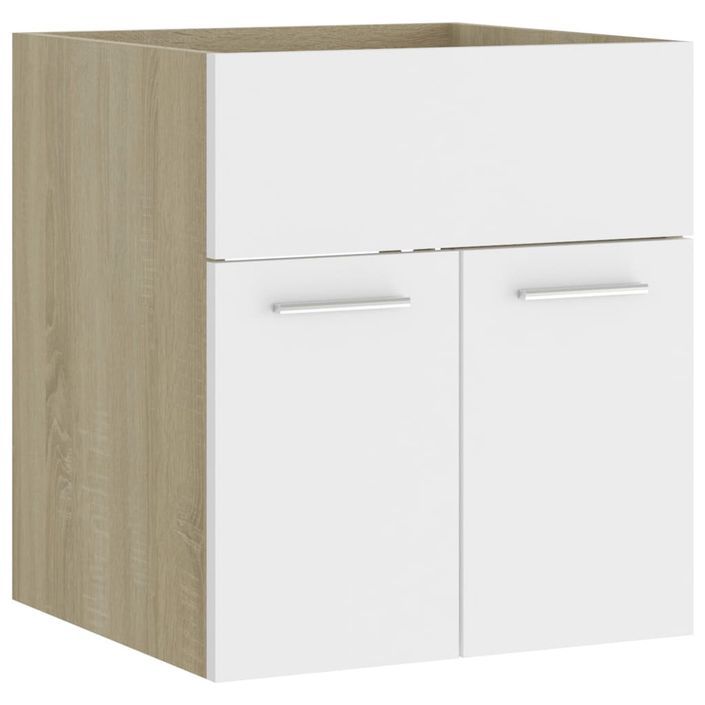 Armoire d'évier Blanc et chêne sonoma 41x38,5x46 cm - Photo n°2