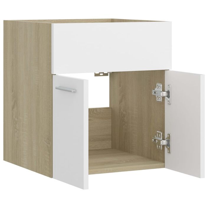 Armoire d'évier Blanc et chêne sonoma 41x38,5x46 cm - Photo n°7