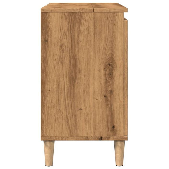 Armoire d'évier chêne artisanal 58x33x60 cm bois d'ingénierie - Photo n°6