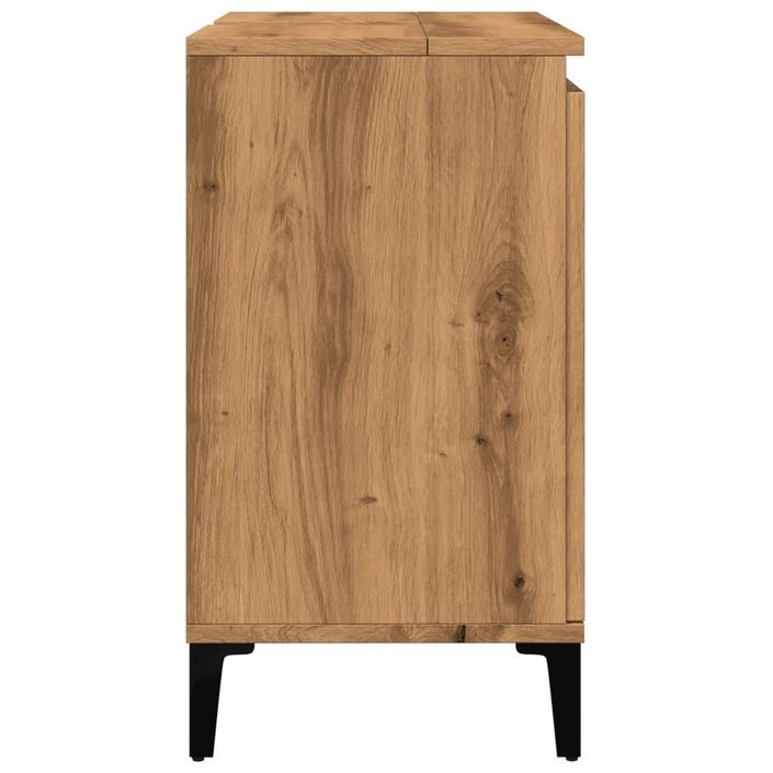 Armoire d'évier chêne artisanal 58x33x60 cm bois d'ingénierie - Photo n°6