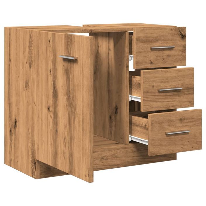 Armoire d'évier chêne artisanal 63x30x54 cm bois d'ingénierie - Photo n°7