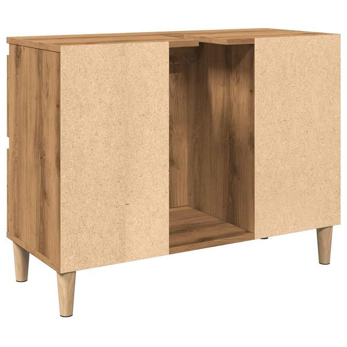 Armoire d'évier chêne artisanal 80x33x60 cm bois d'ingénierie - Photo n°7