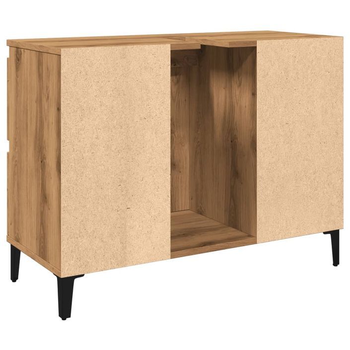 Armoire d'évier chêne artisanal 80x33x60 cm bois d'ingénierie - Photo n°7