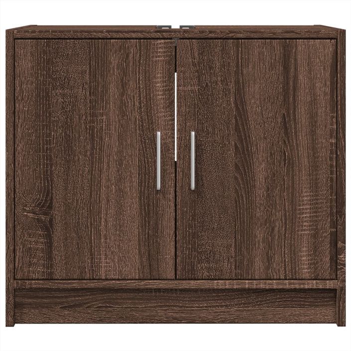 Armoire d'évier chêne marron 63x29x55 cm bois d'ingénierie - Photo n°4