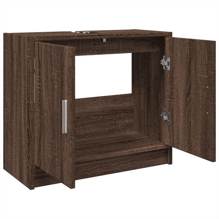 Armoire d'évier chêne marron 63x29x55 cm bois d'ingénierie - Photo n°5