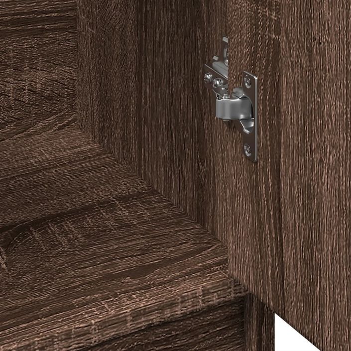 Armoire d'évier chêne marron 63x29x55 cm bois d'ingénierie - Photo n°9