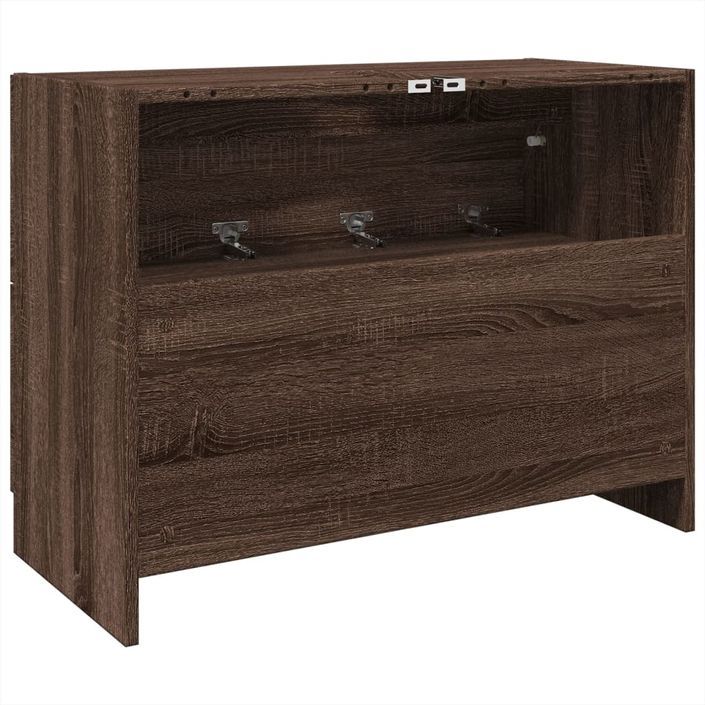 Armoire d'évier chêne marron 78x37x59 cm bois d'ingénierie - Photo n°7