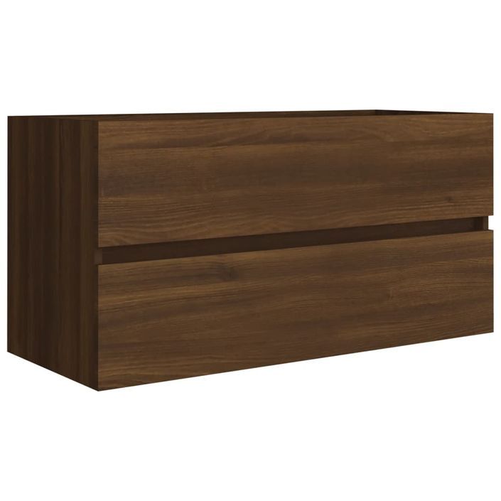 Armoire d'évier Chêne marron 90x38,5x45 cm Bois d'ingénierie - Photo n°2