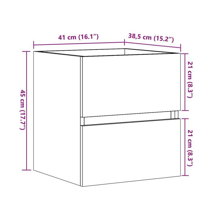 Armoire d'évier Chêne sonoma 41x38,5x45 cm Bois d’ingénierie - Photo n°11