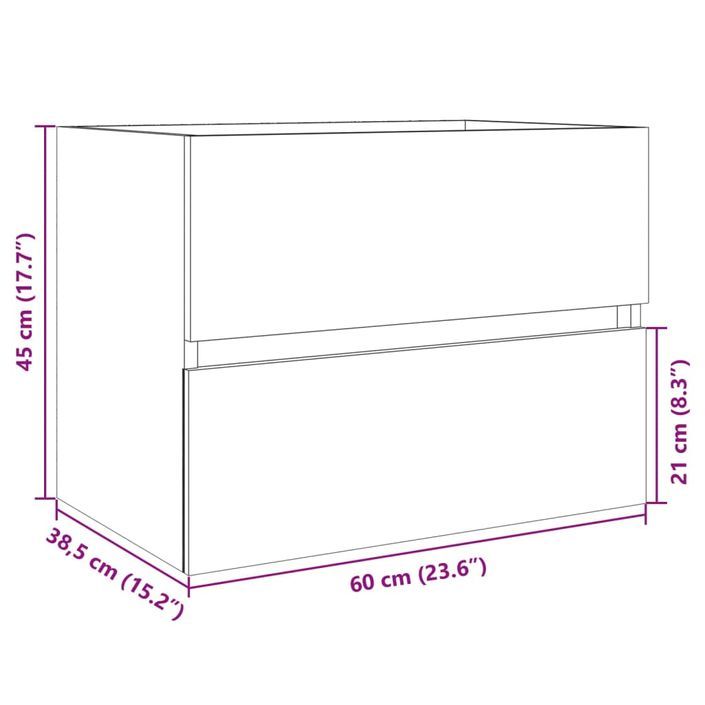 Armoire d'évier Chêne sonoma 60x38,5x45 cm - Photo n°11