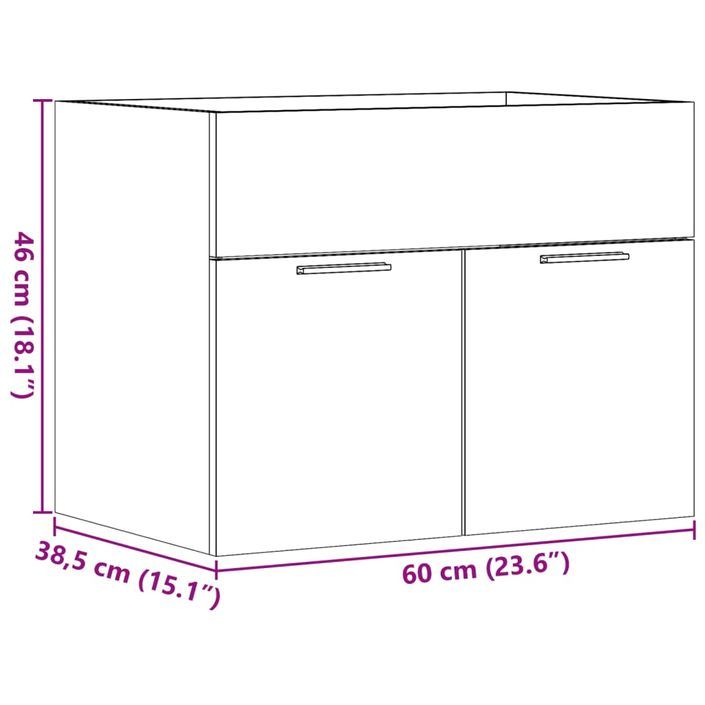 Armoire d'évier Chêne sonoma 60x38,5x46 cm - Photo n°11