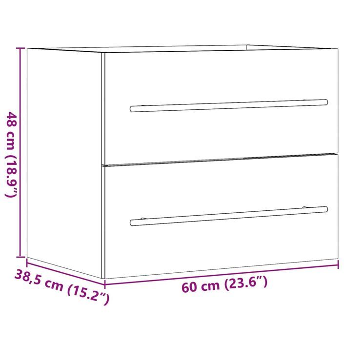 Armoire d'évier Chêne sonoma 60x38,5x48 cm - Photo n°11