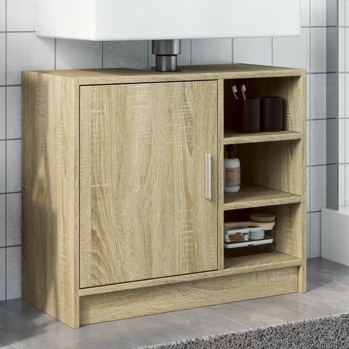 Armoire d'évier chêne sonoma 63x29x55 cm bois d'ingénierie - Photo n°1