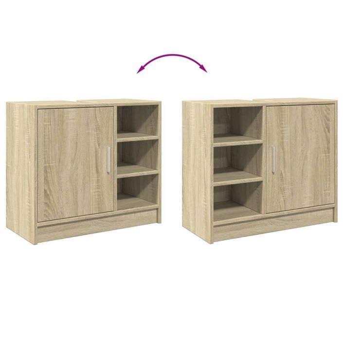 Armoire d'évier chêne sonoma 63x29x55 cm bois d'ingénierie - Photo n°8