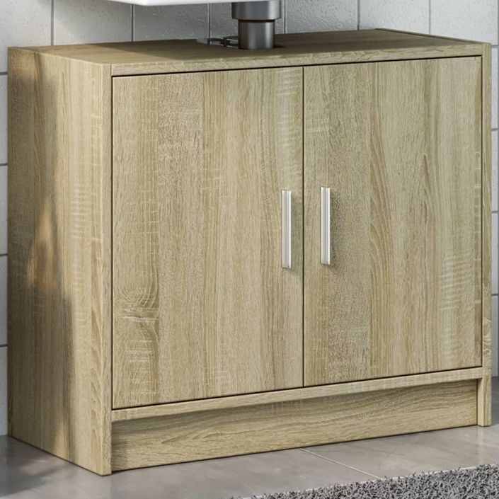 Armoire d'évier chêne sonoma 63x29x55 cm bois d'ingénierie - Photo n°1