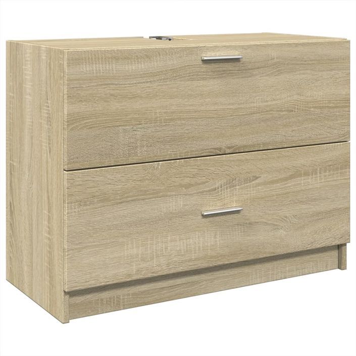 Armoire d'évier chêne sonoma 78x37x59 cm bois d'ingénierie - Photo n°2